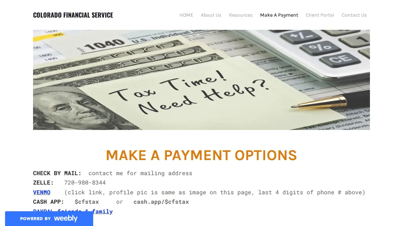 Colorado Financial Service page