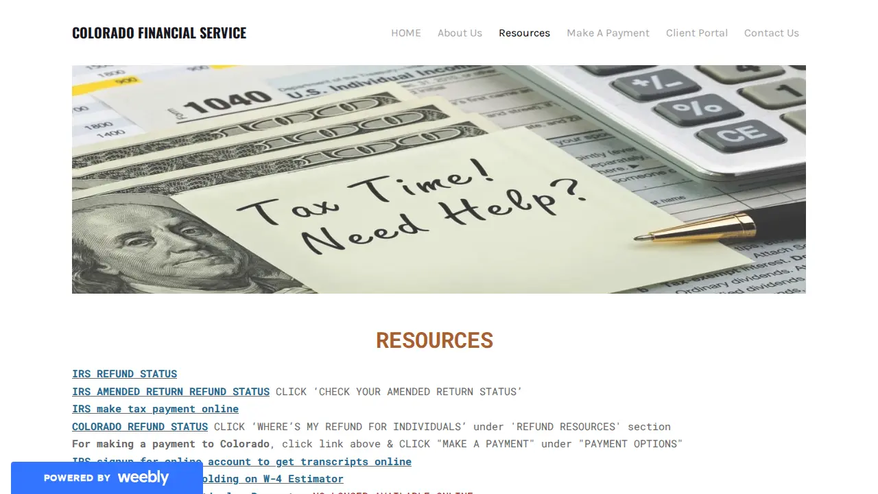 Colorado Financial Service page