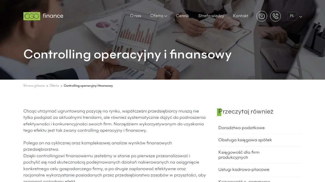 Biuro rachunkowe CGO Finance page