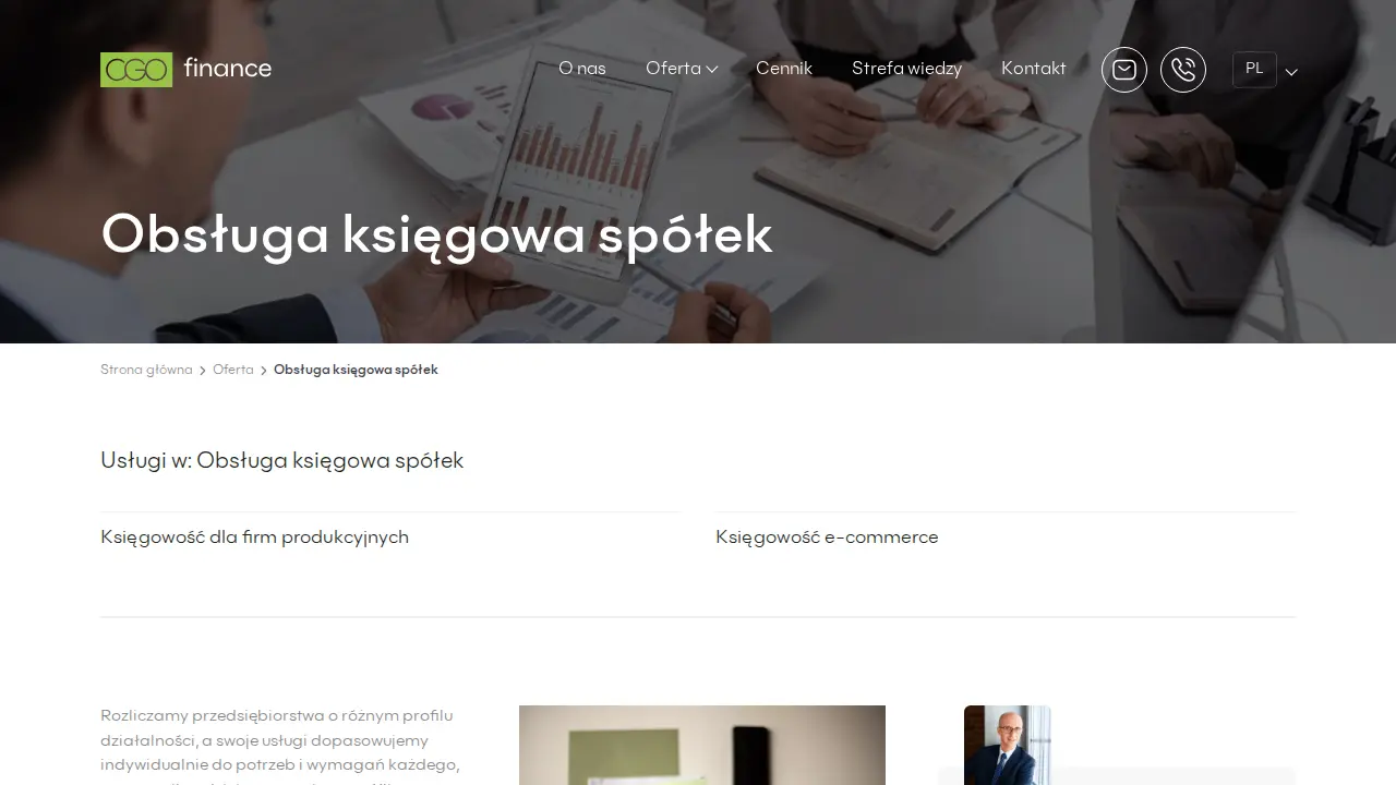 Biuro rachunkowe CGO Finance page