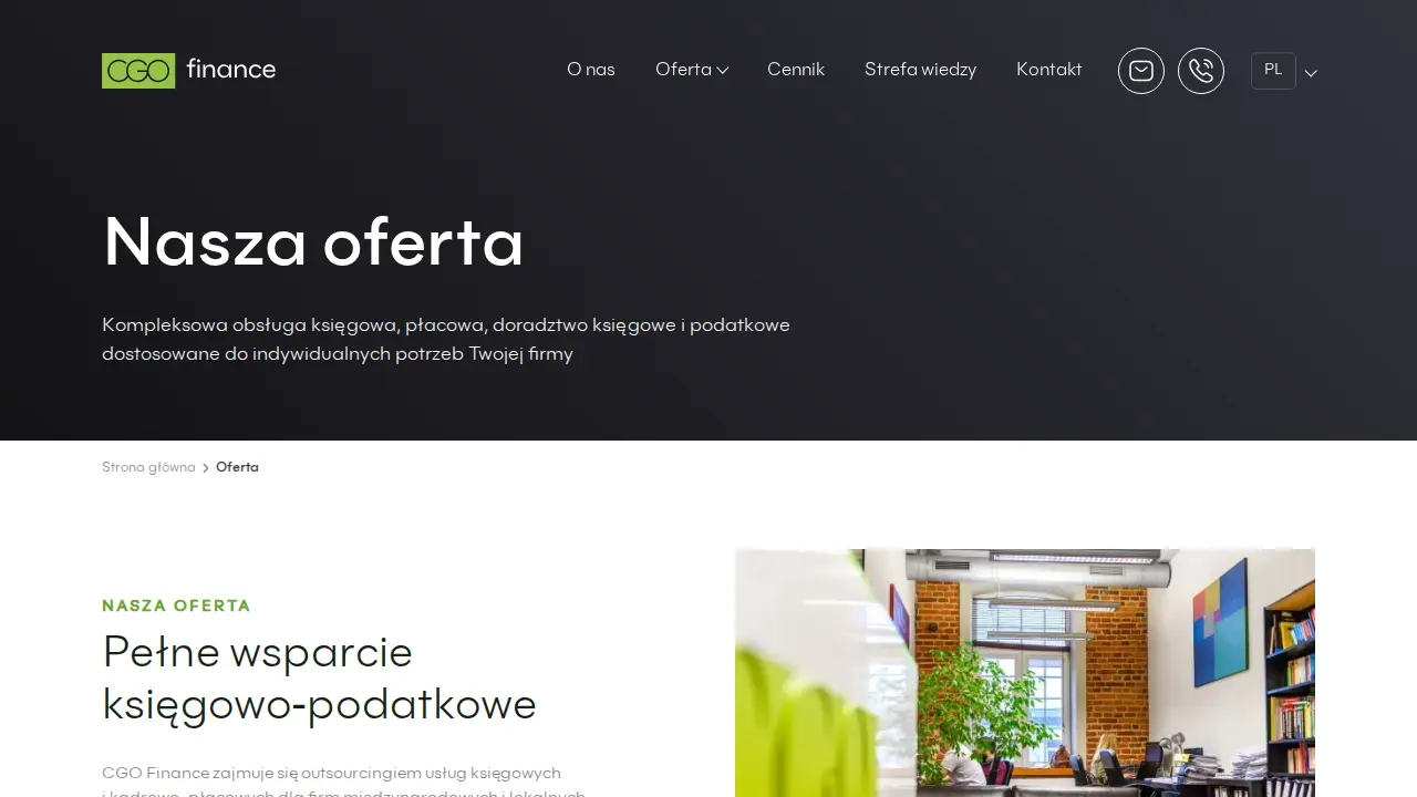 Biuro rachunkowe CGO Finance page