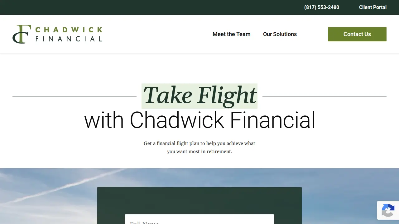 Chadwick Financial - Wealth Management and Income Solutions page