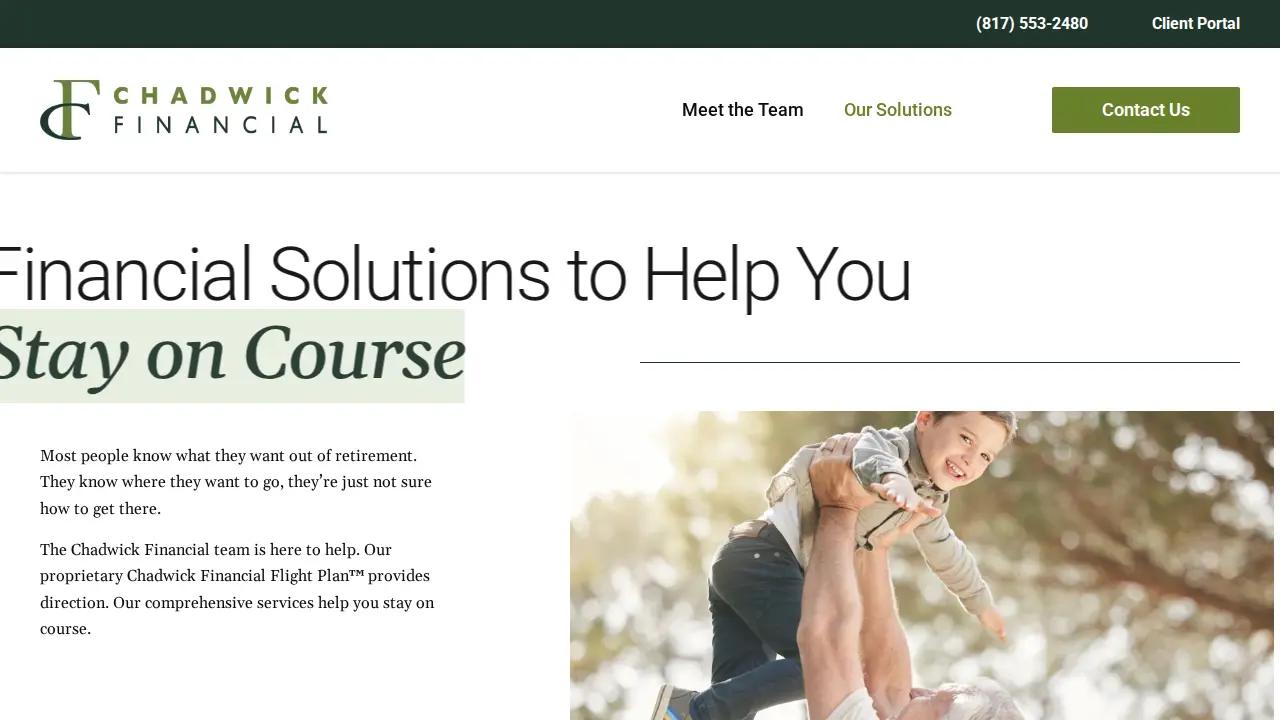 Chadwick Financial - Wealth Management and Income Solutions page
