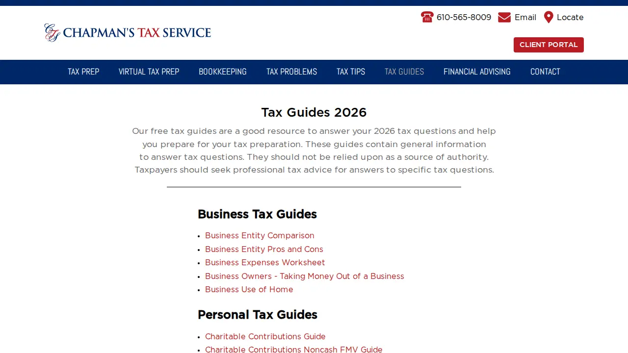 Chapman's Tax Service page