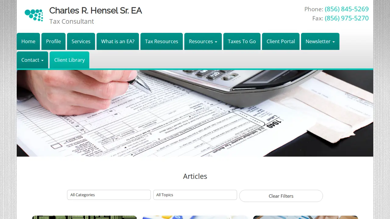 Charles Hensel Sr Tax Consulta page