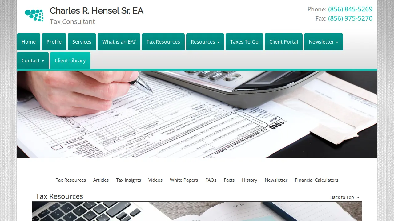 Charles Hensel Sr Tax Consulta page
