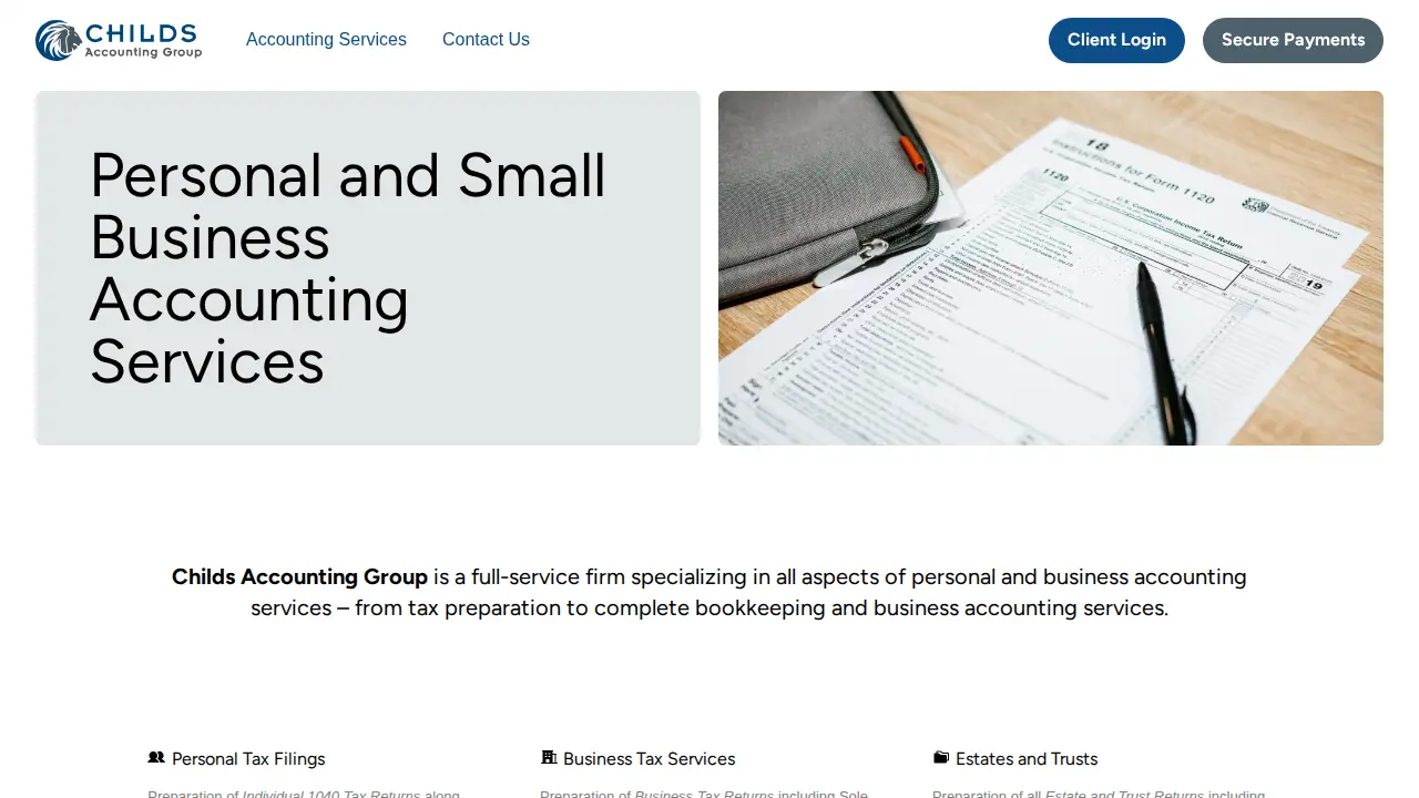 Childs Accounting Group page