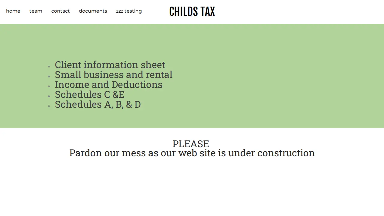 Childs Tax Service page