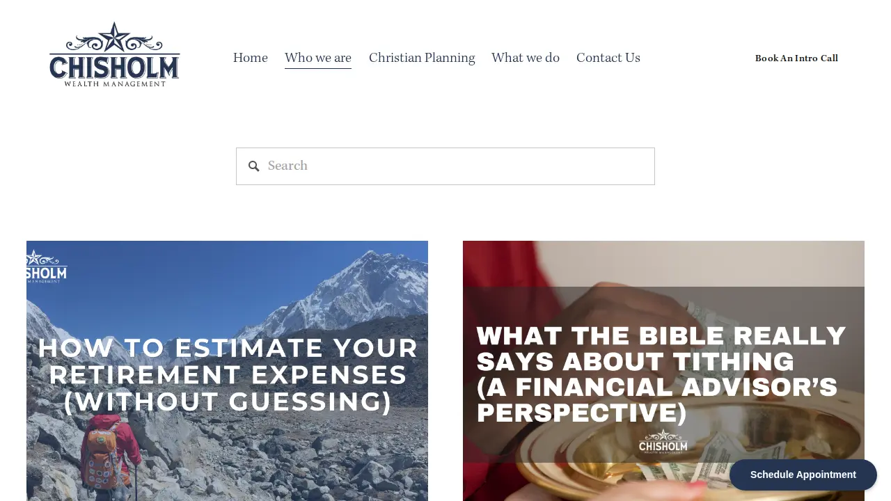 Chisholm Wealth Management page