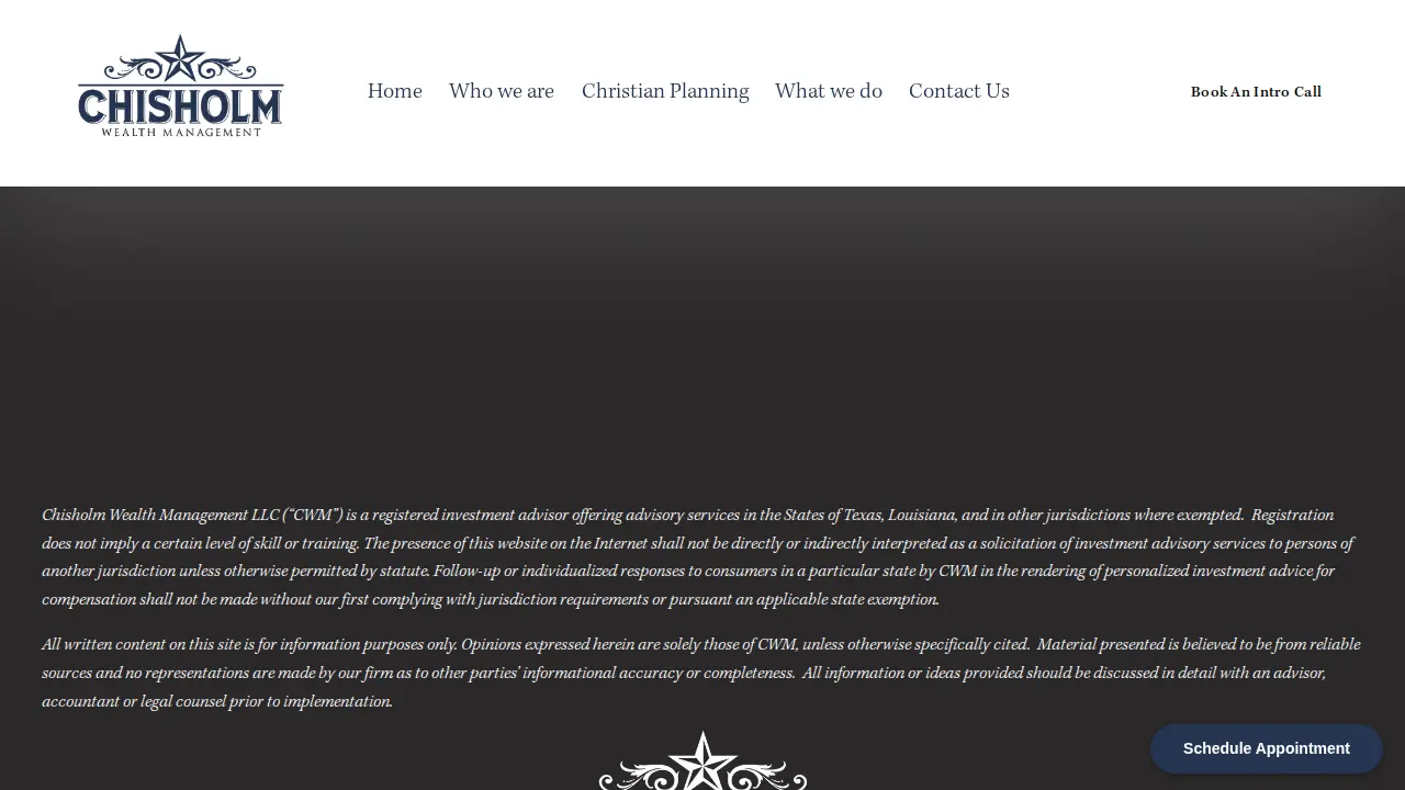 Chisholm Wealth Management page