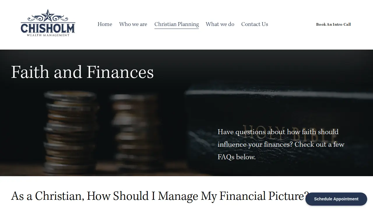 Chisholm Wealth Management page