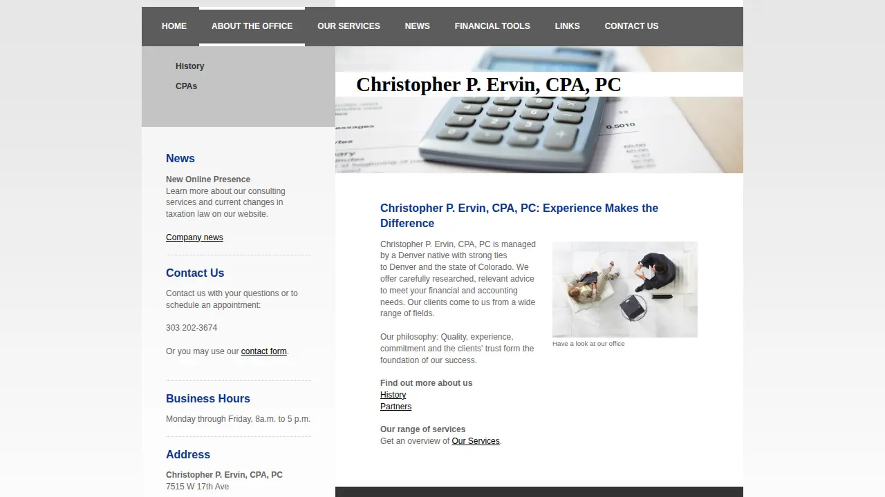 Ervin Christopher CPA page