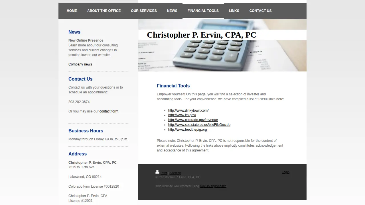 Ervin Christopher CPA page