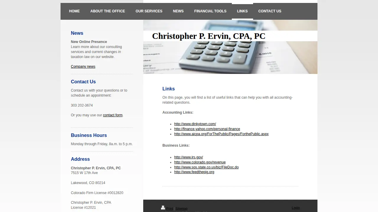 Ervin Christopher CPA page