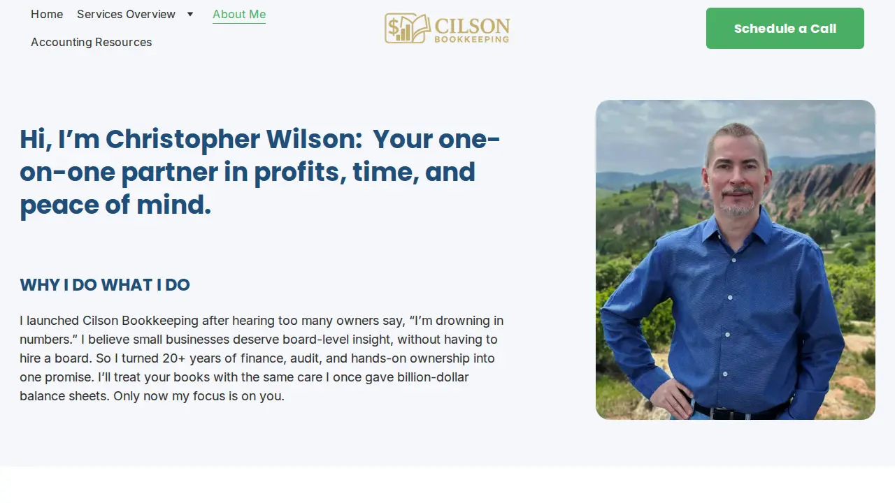 Cilson Bookkeeping page