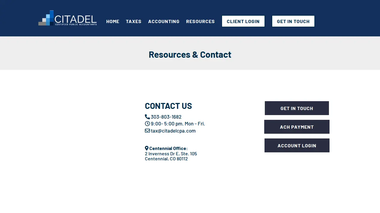 Citadel CPA Group LLC page