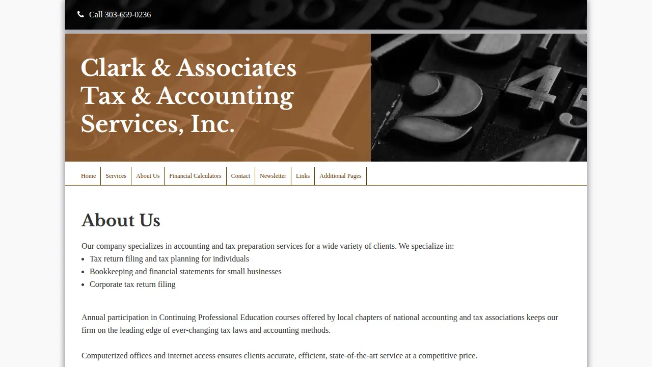 Clark & Associates Tax & Accounting Services, Inc. page