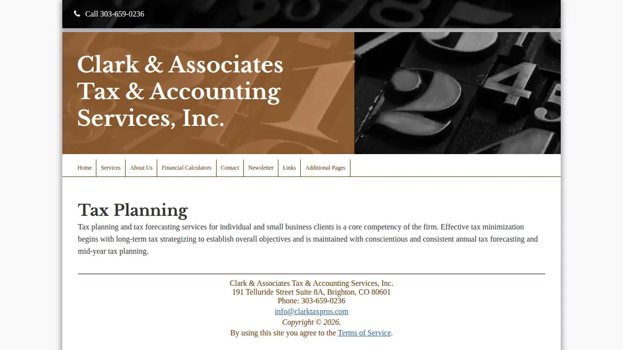 Clark & Associates Tax & Accounting Services, Inc. page