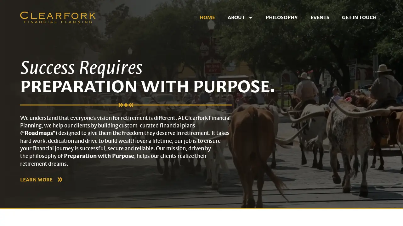 Clearfork Financial Planning page