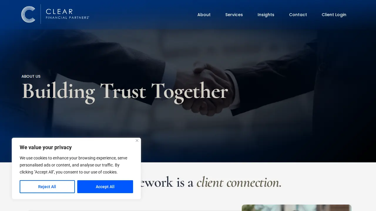 Clear Financial Partners page