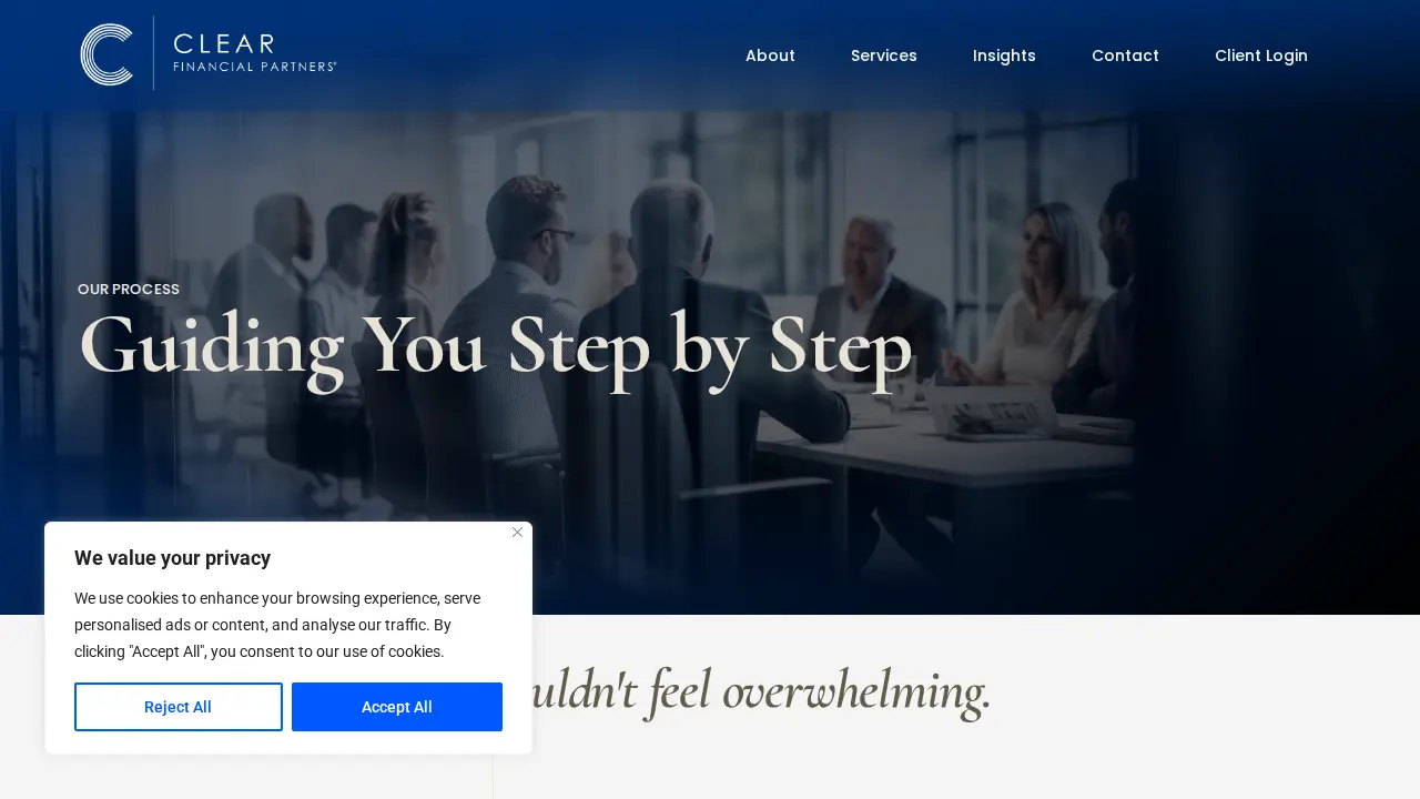 Clear Financial Partners page