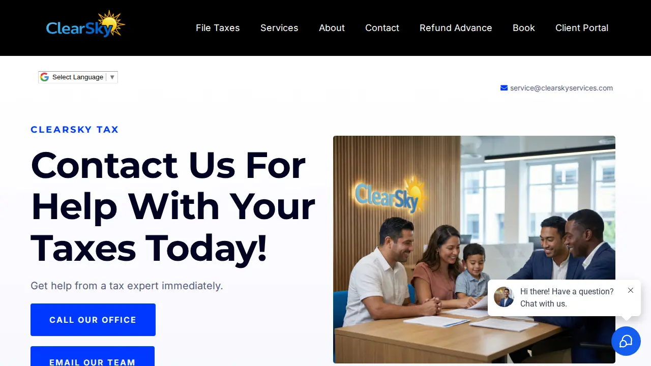 Clear Sky Tax page