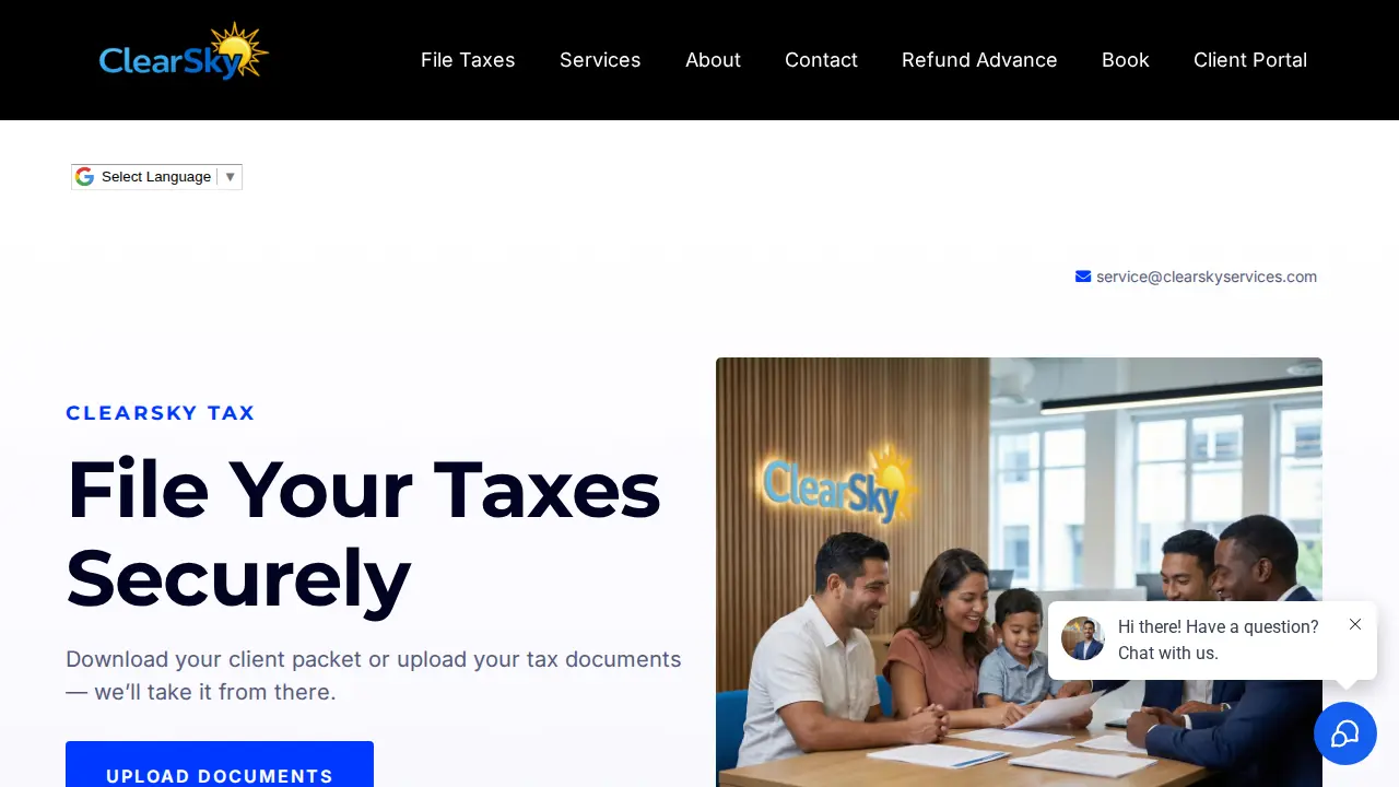 Clear Sky Tax page