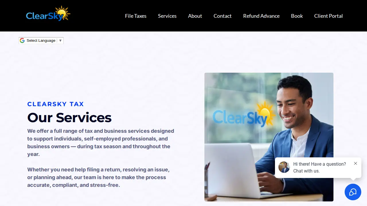 Clear Sky Tax page