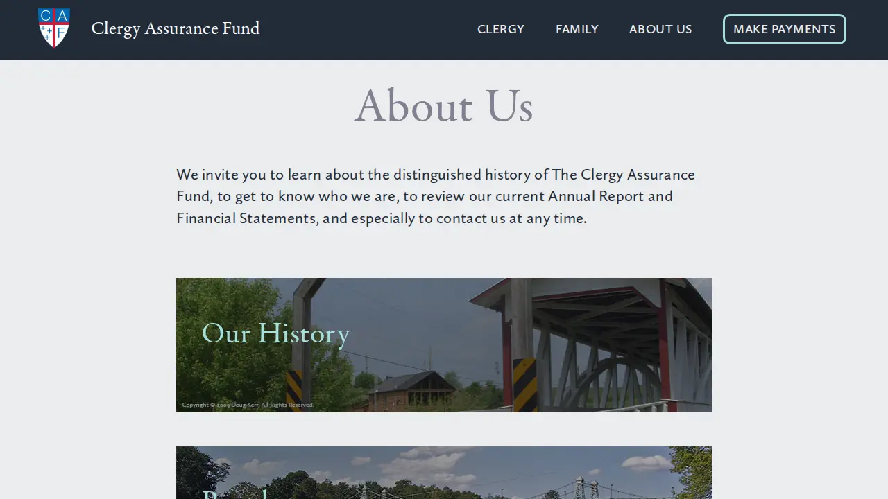 Clergy Assurance Fund website