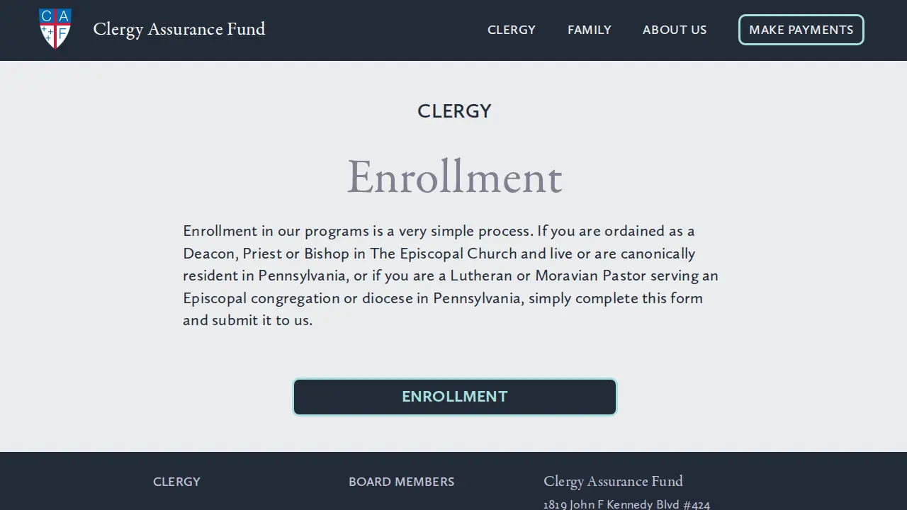 Clergy Assurance Fund page