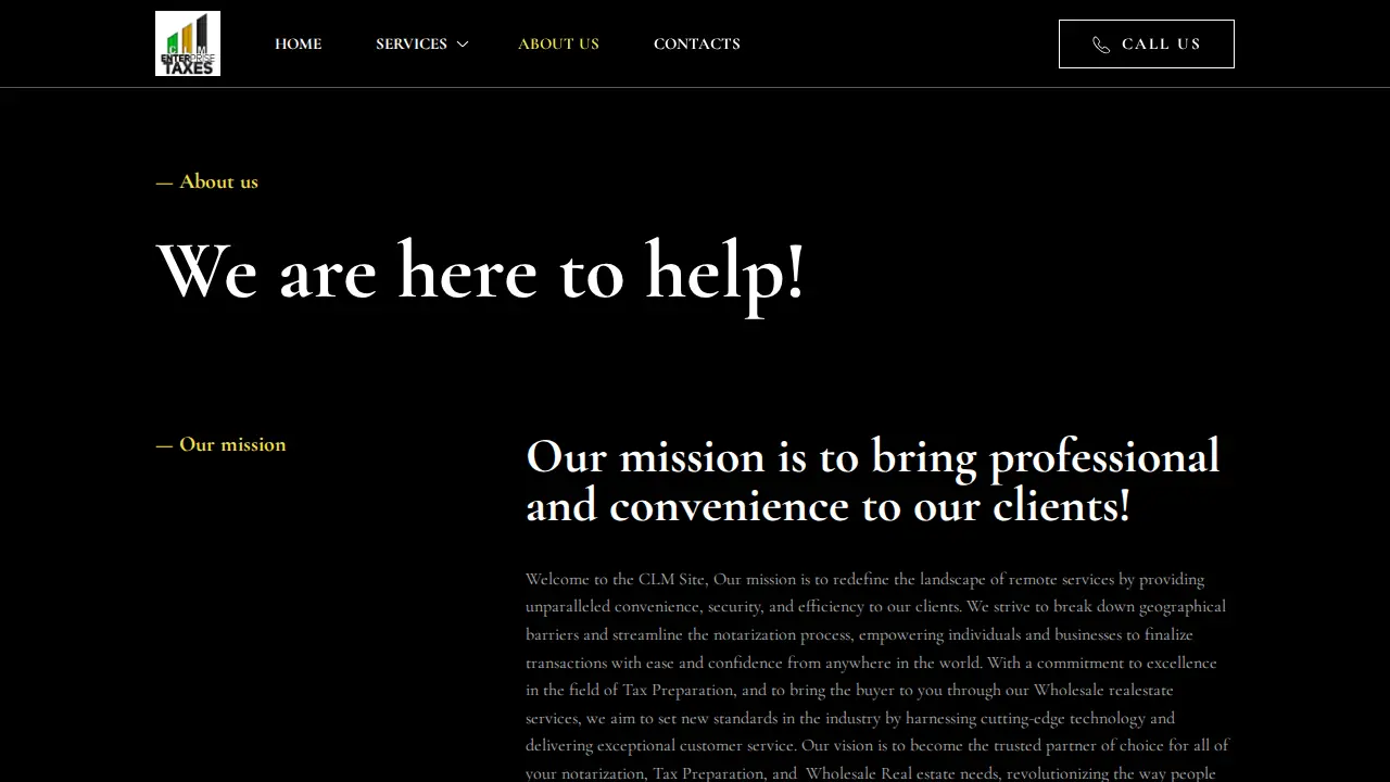 CLM Enterprise Tax Services page