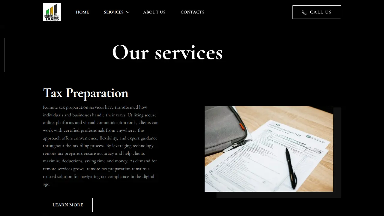 CLM Enterprise Tax Services page