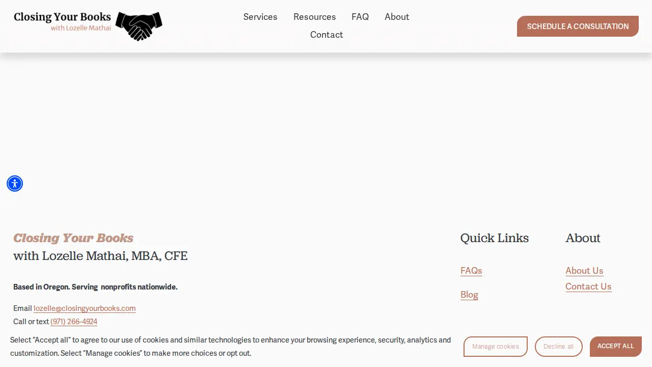 Closing Your Books, LLC page