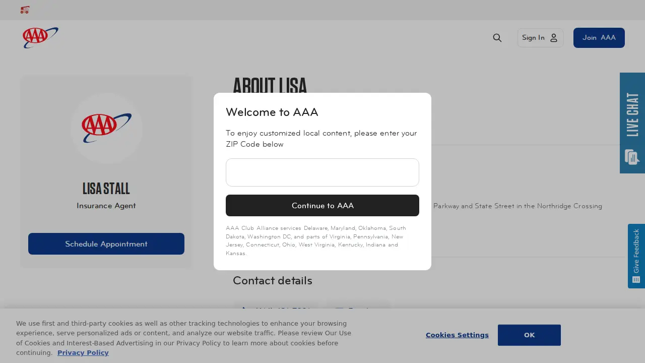AAA Westerville page