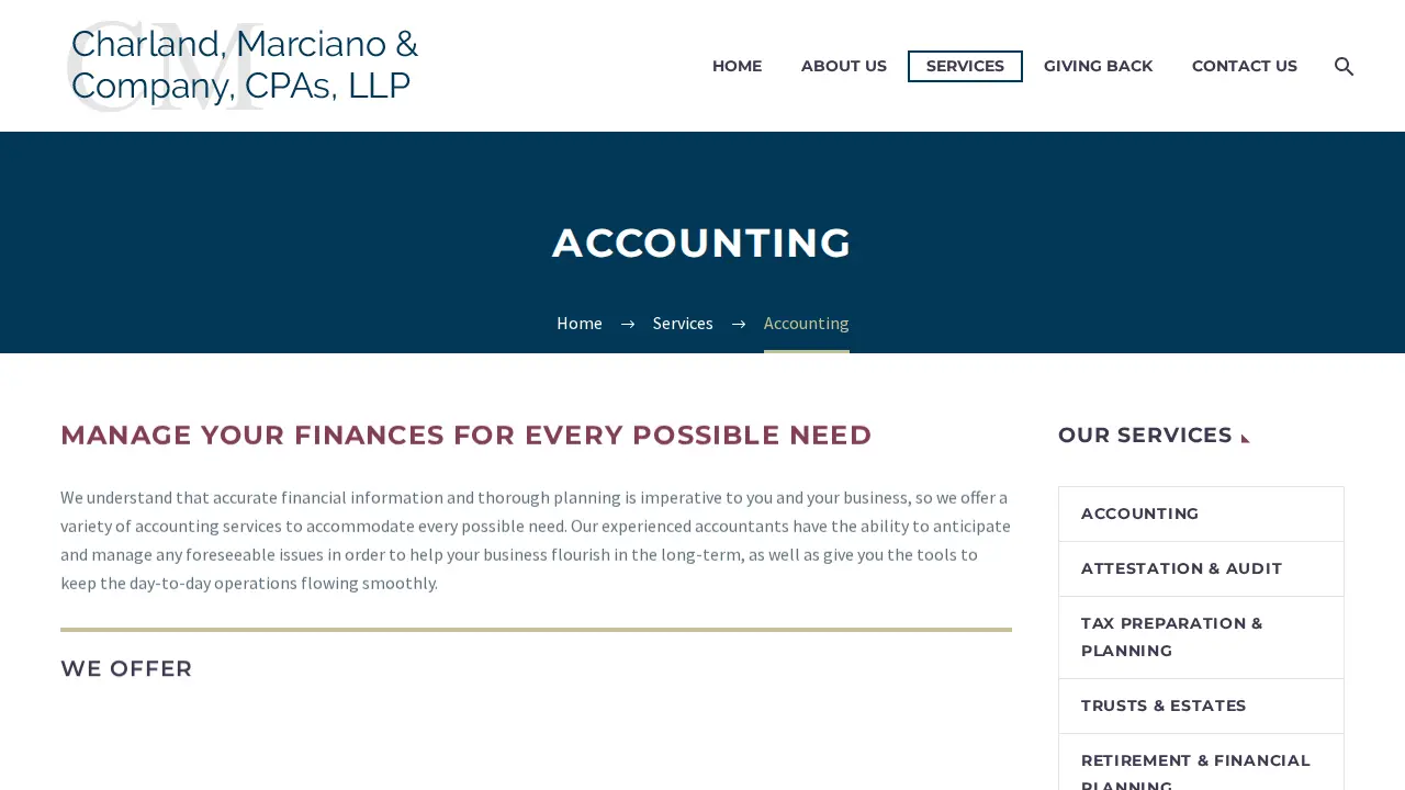 Charland, Marciano & Company, CPAs, LLP page