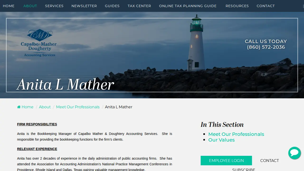 Capalbo, Mather & Dougherty Accounting Services page