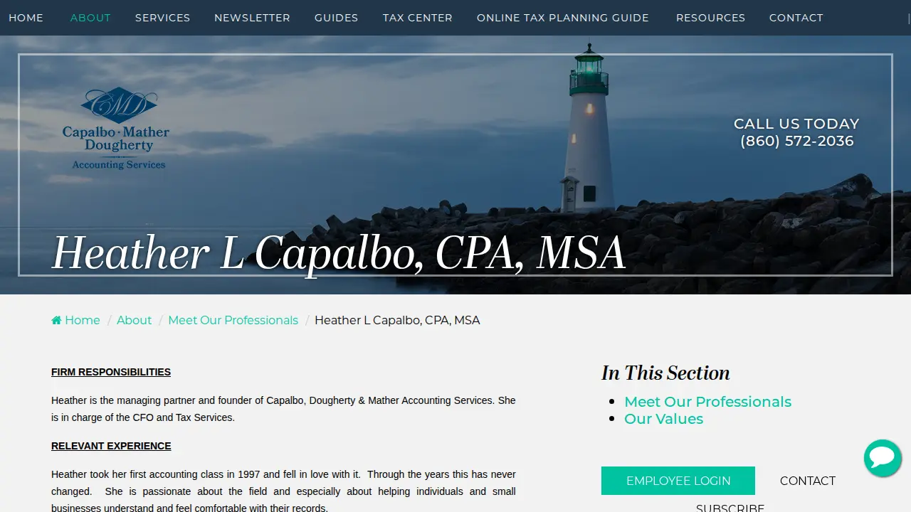 Capalbo, Mather & Dougherty Accounting Services page