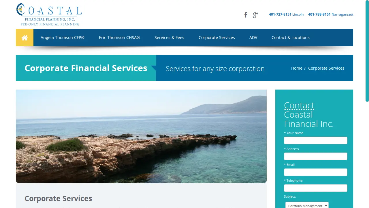 Coastal Financial Planning page
