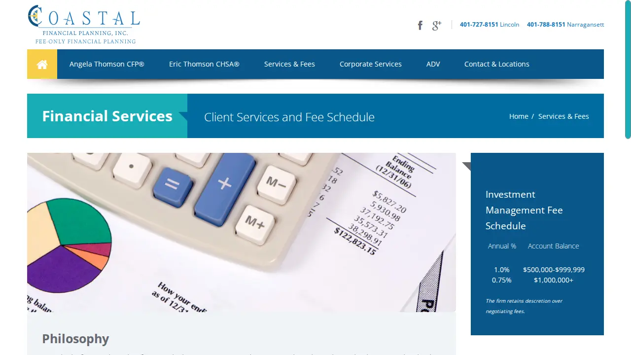 Coastal Financial Planning page