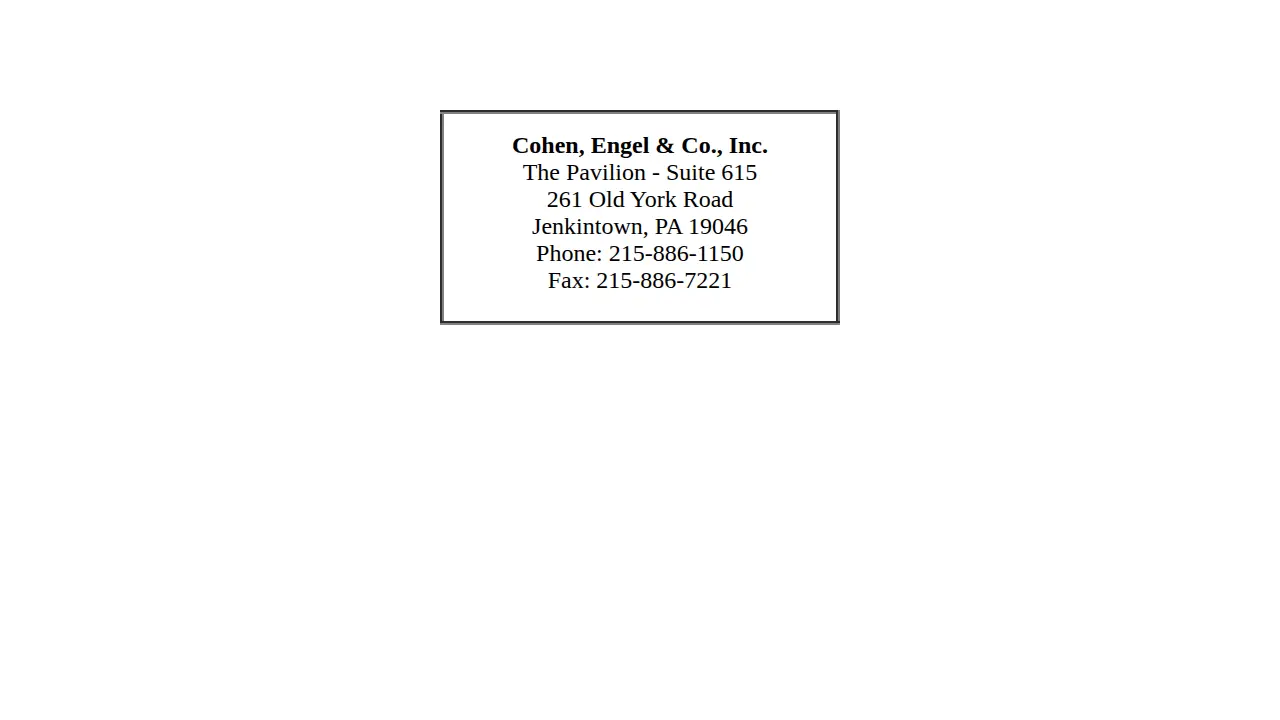 Cohen Engel & Albert