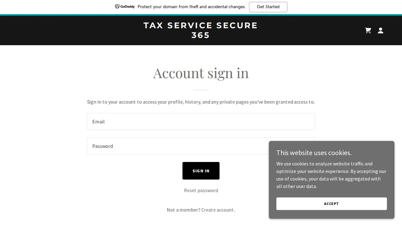 Tax Service Secure 365 page