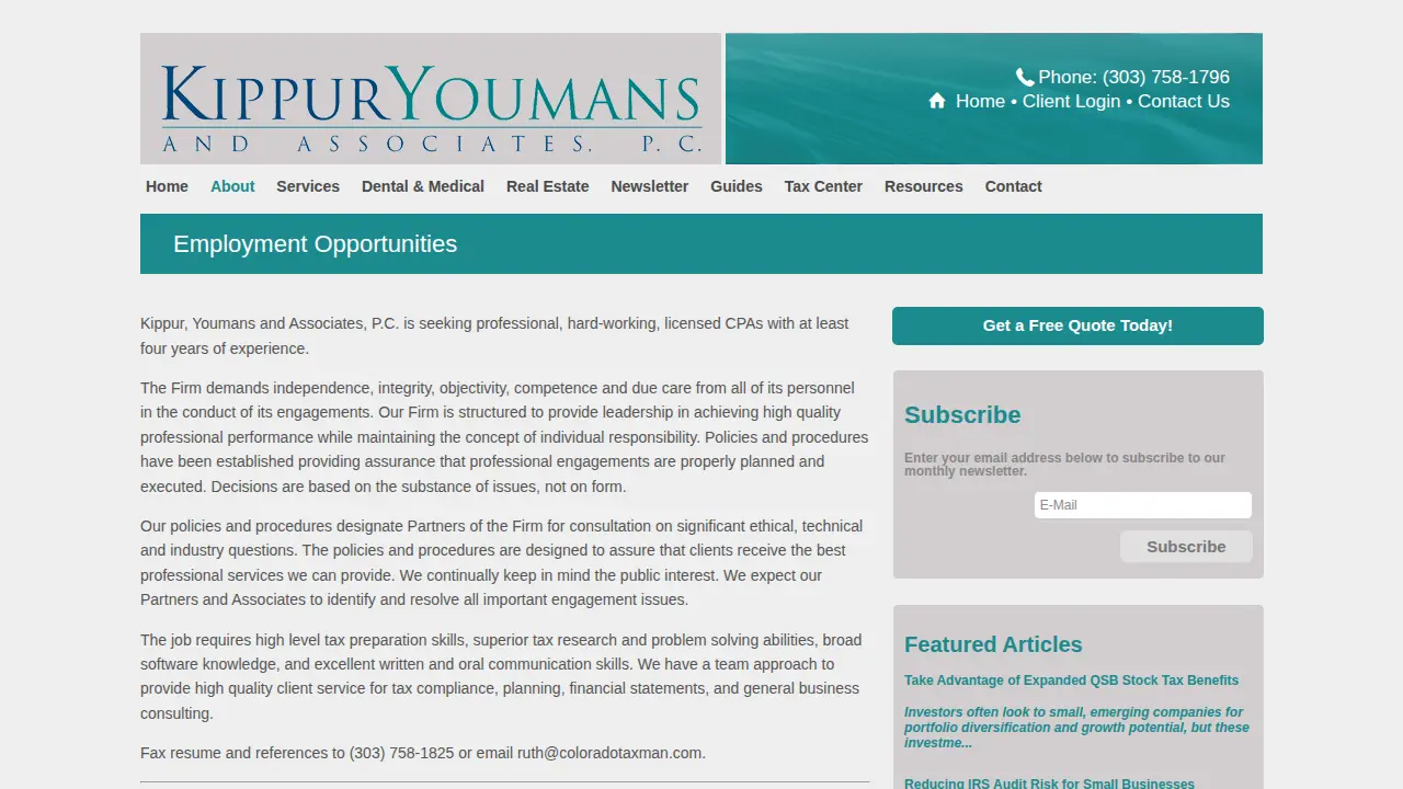 Kippur, Youmans & Associates, P.C. page