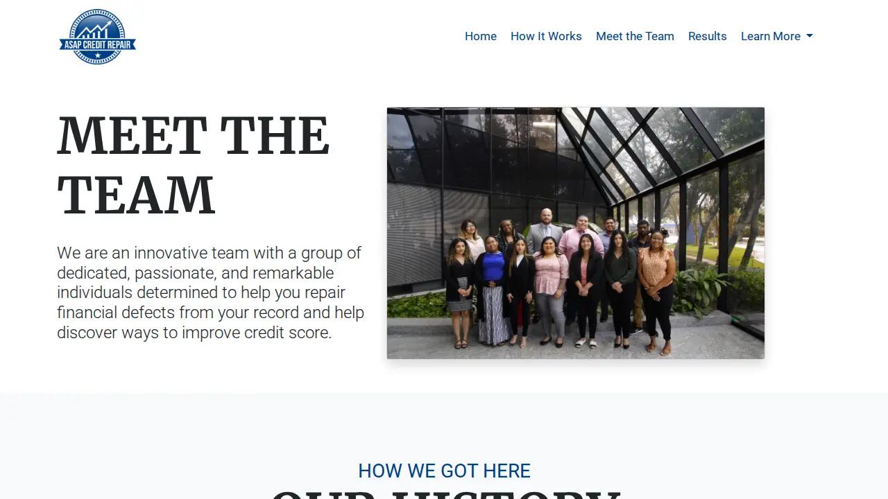 ASAP Credit Repair & Financial Education page