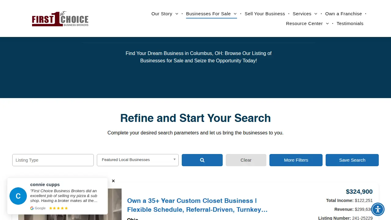 First Choice Business Brokers Columbus page