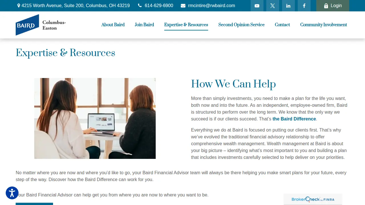 Baird Private Wealth Management page
