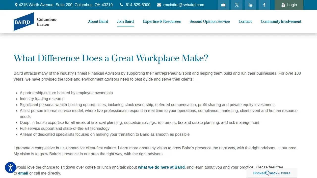 Baird Private Wealth Management page