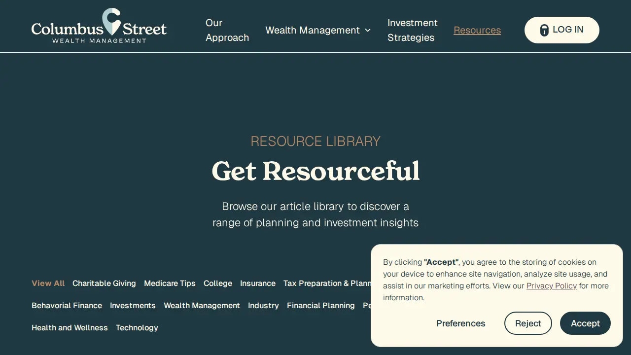 Columbus Street Wealth Management page