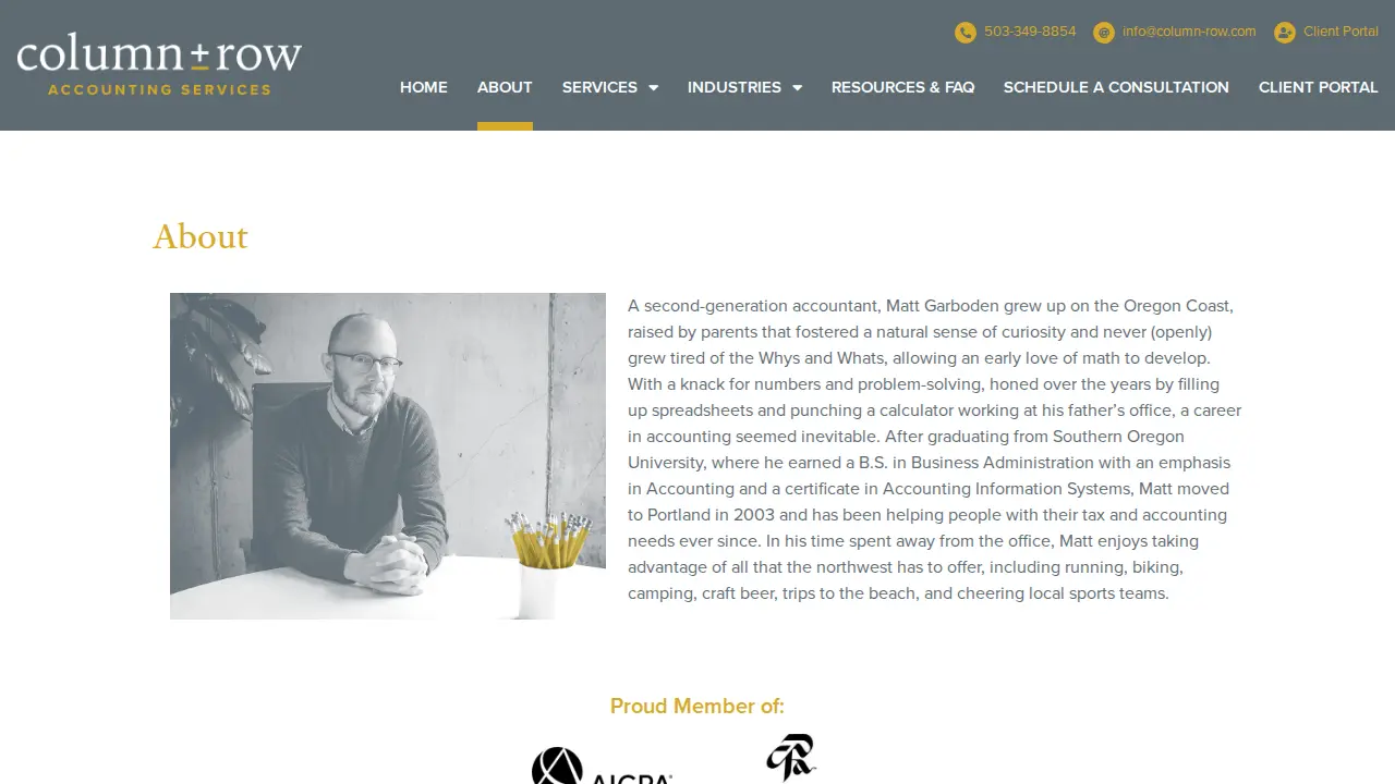 Column & Row Accounting Services page