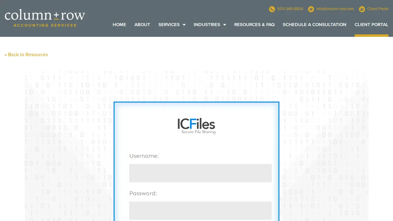 Column & Row Accounting Services page