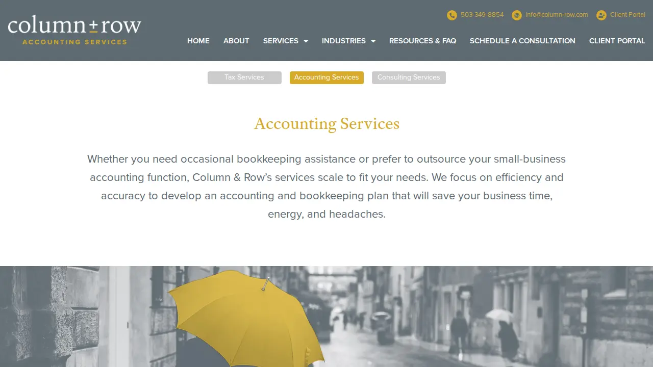 Column & Row Accounting Services page